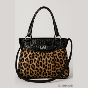 Jaclyn Smith Gold Leopard Print Medium Shoulder Bag